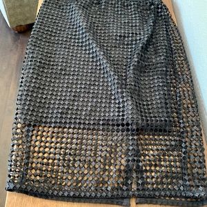 NWT Ann Taylor Black Dressy Pencil Lace Skirt